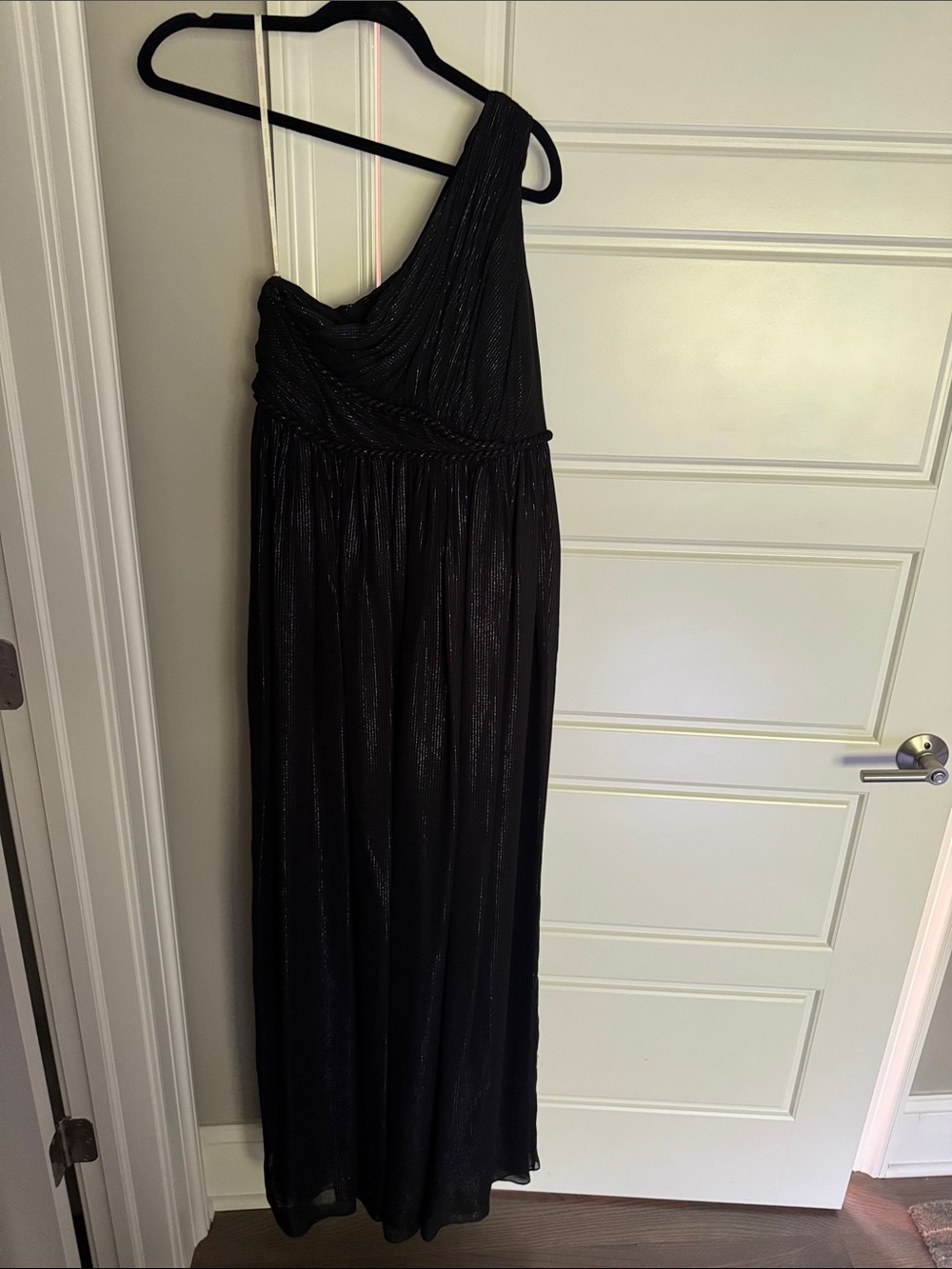 Marchesa One-Shoulder Black Evening Gown